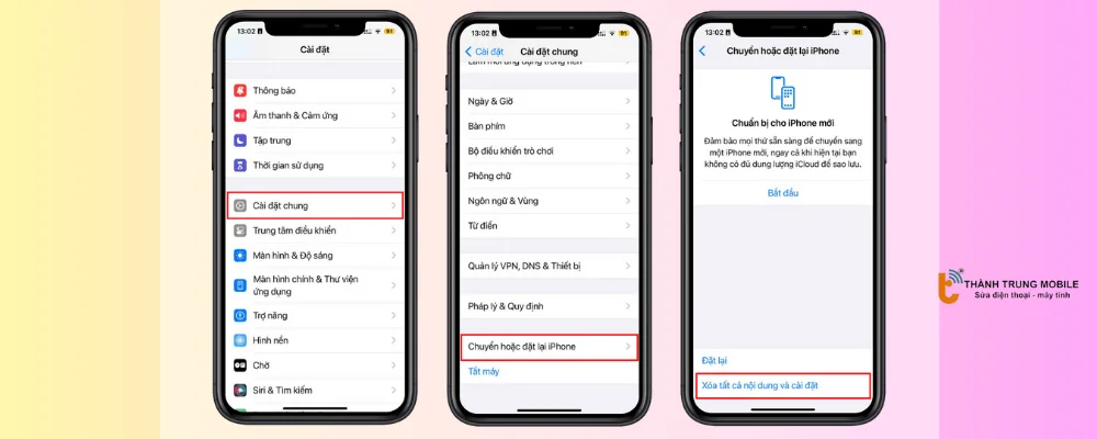 Khôi phục cài đặt gốc trên iPhone