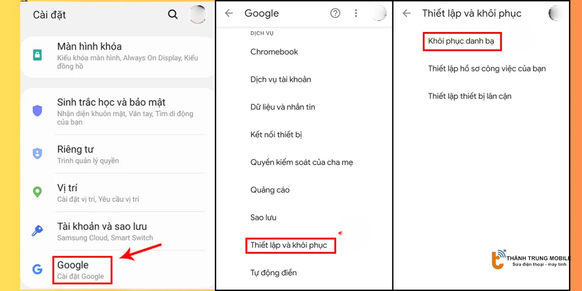 Khôi phục danh bạ đã xóa trên điện thoại Android