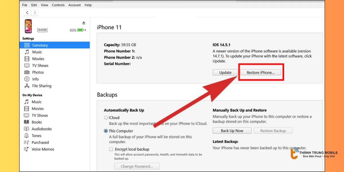 Khôi phục qua chế độ Recovery Mode