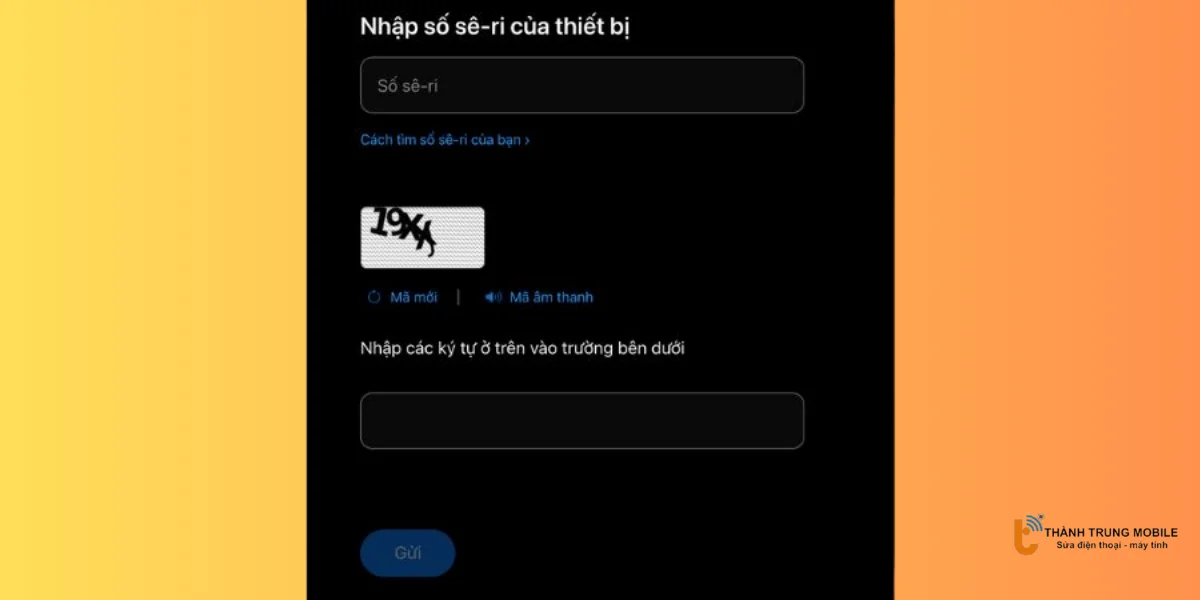 Kiểm tra số máy iPhone trên website Apple