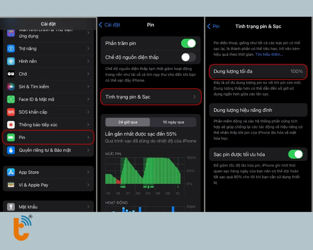 Kiểm tra tình trạng pin iPhone 16 Pro Max