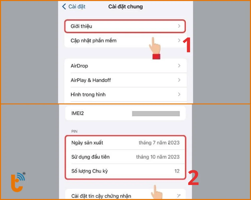 Kiểm tra trực tiếp trên máy (Dành cho iPhone 15 trở lên)