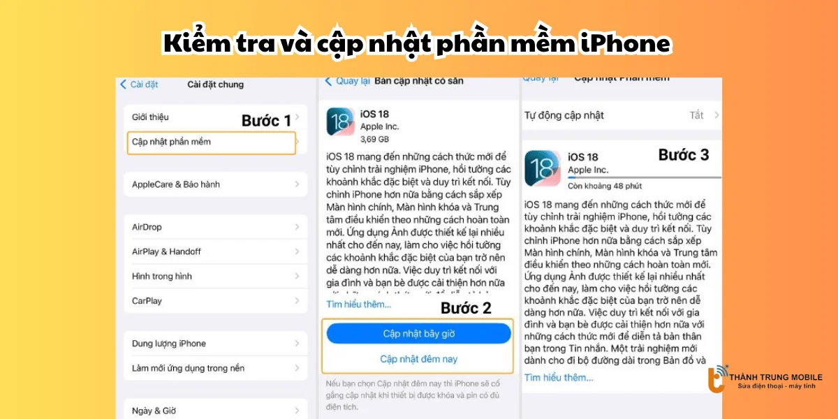 Kiểm tra và cập nhật phần mềm iPhone 