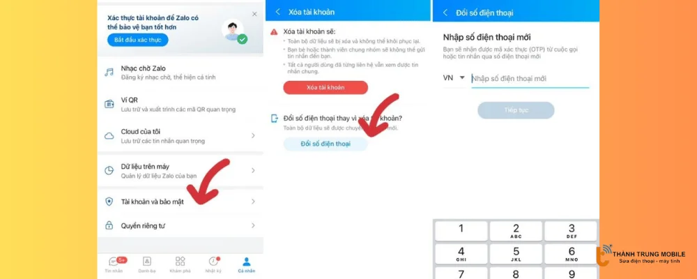 Lấy lại Zalo bằng cách thay số điện thoại mới