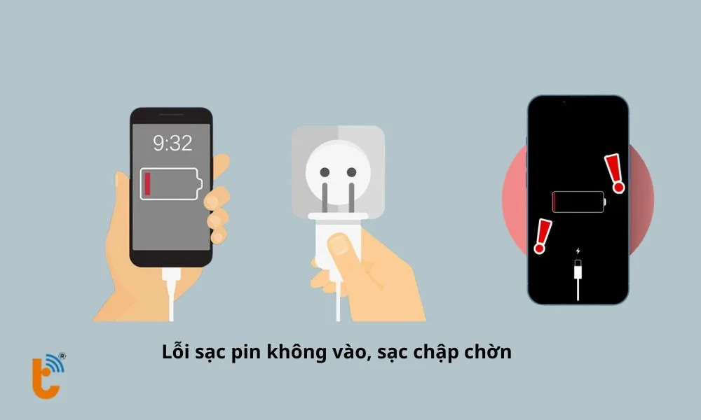 Lỗi sạc pin không vào, sạc chập chờn