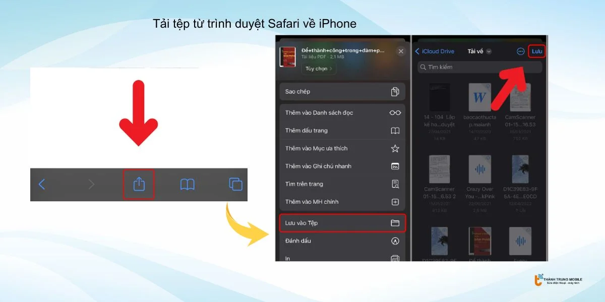  tải tệp từ trình duyệt Safari về iPhone
