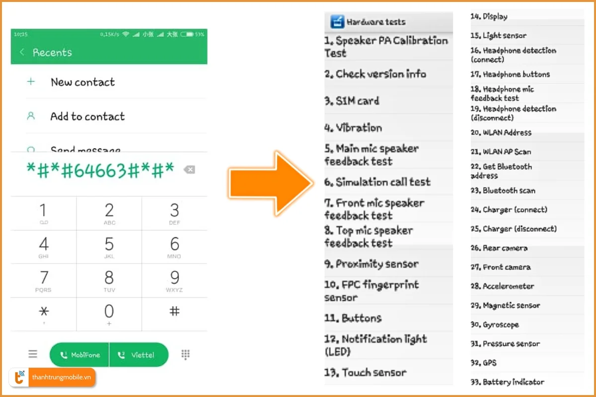 Mã test Xiaomi ##64663## có chức năng khác nhau và hiển thị khác nhau trên mỗi dòng máy