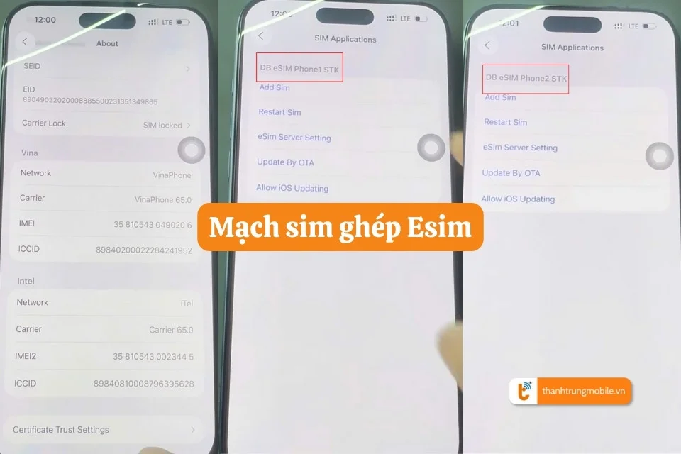 Mạch sim ghép Esim
