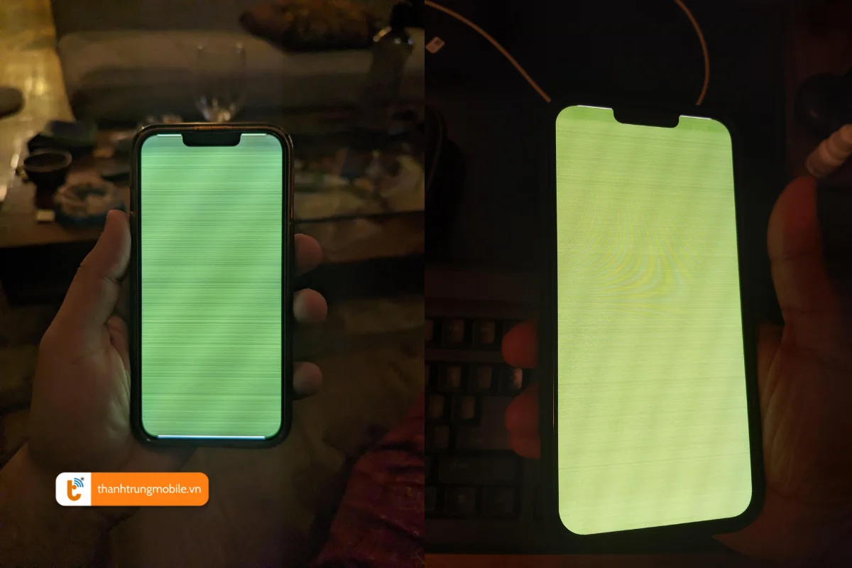 màn hình iphone bị nháy xanh