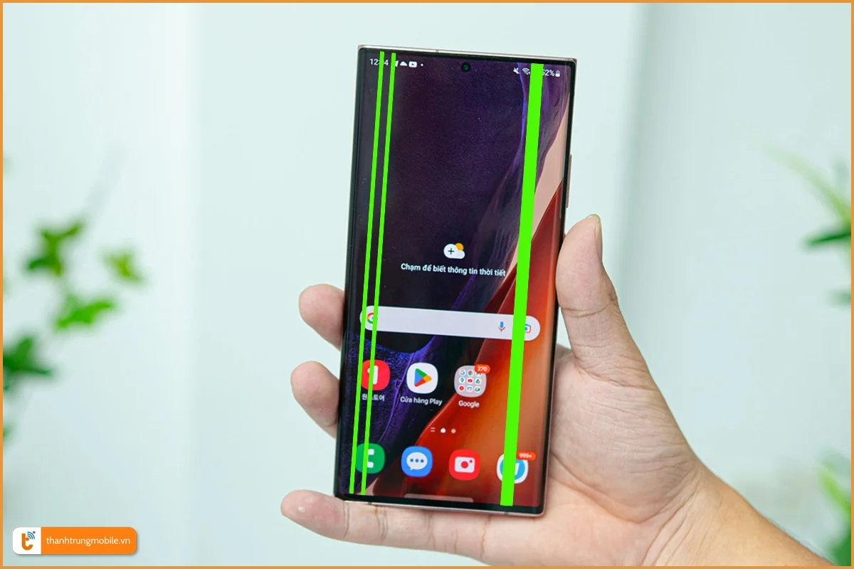 Màn hình Note 20 Ultra bị sọc xanh