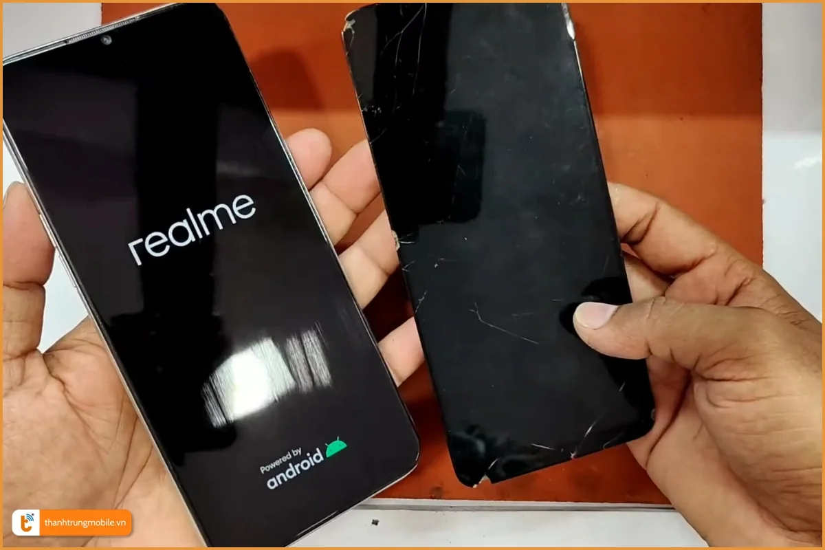 Màn hình Realme Narzo 10 bể kính, liệt cảm ứng cần thay mới