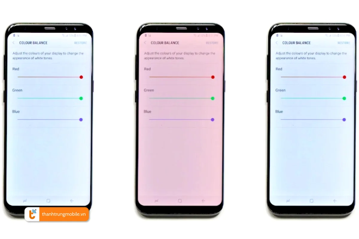 màn hình samsung ám hồng