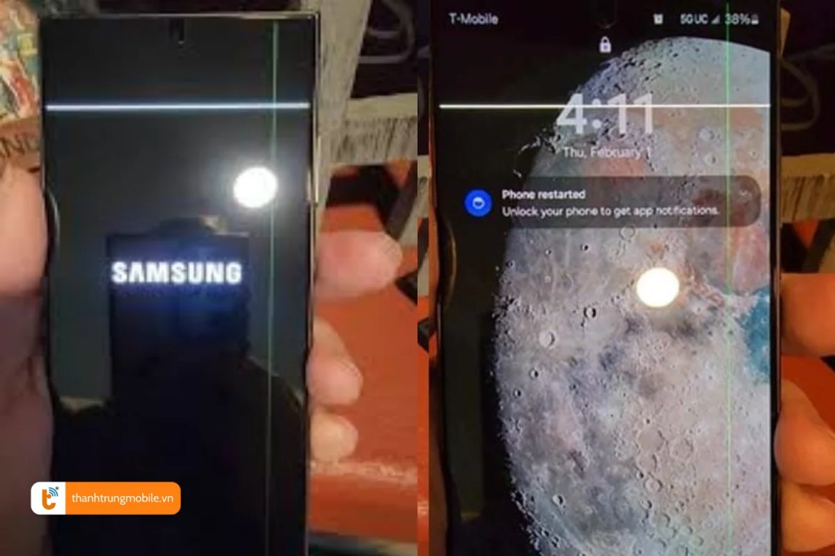 màn hình samsung bị sọc ngang