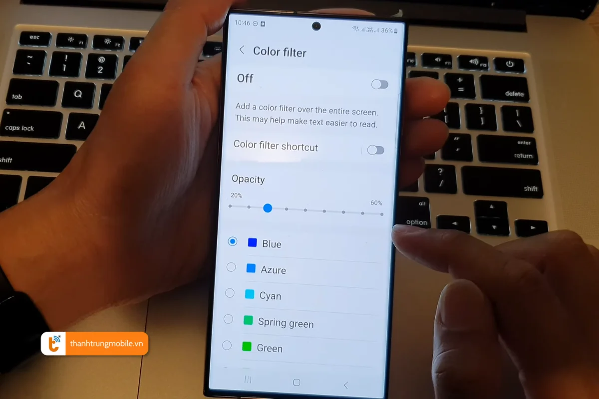 màn hình samsung note 10 plus bị ám màu vàng