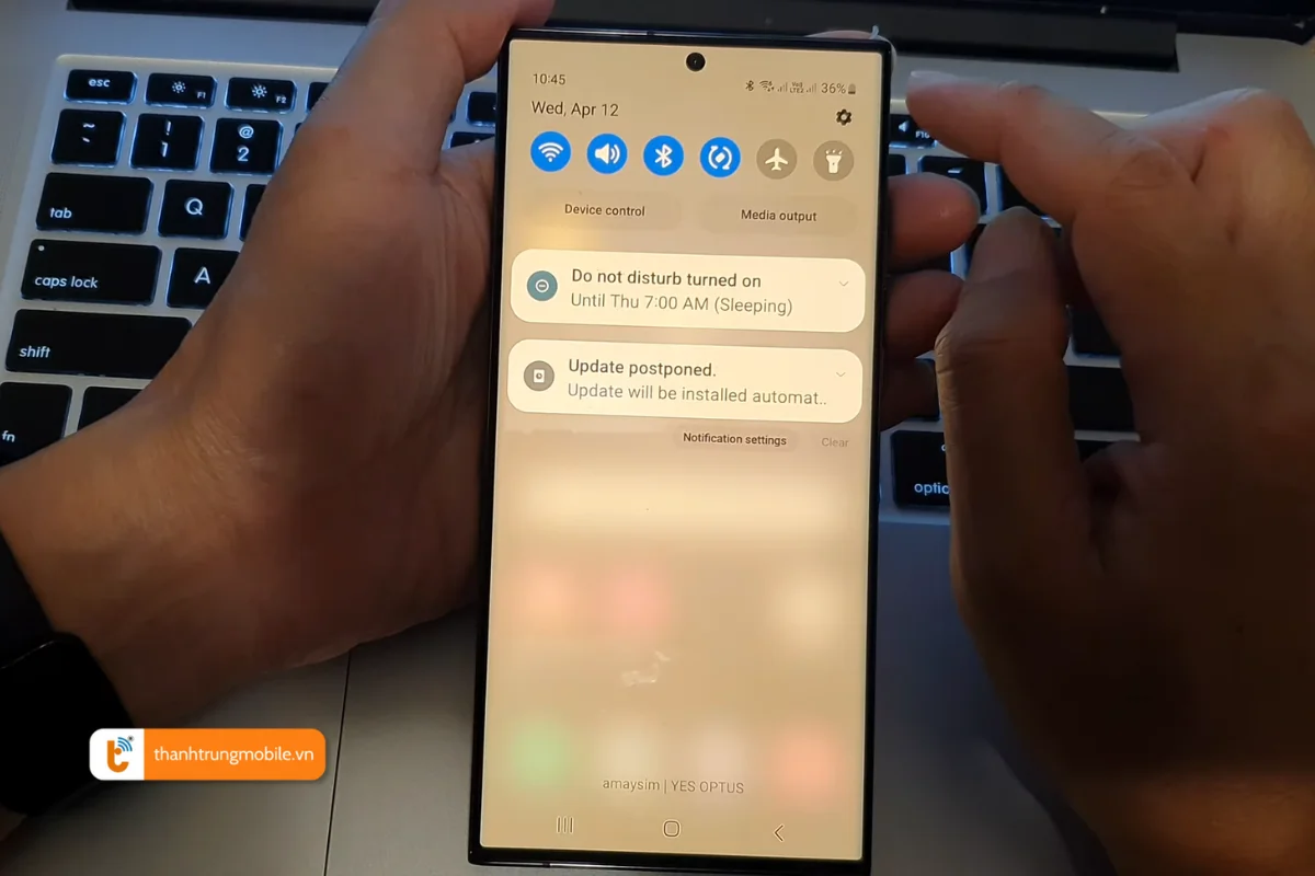 màn hình samsung note 10 plus bị ám vàng