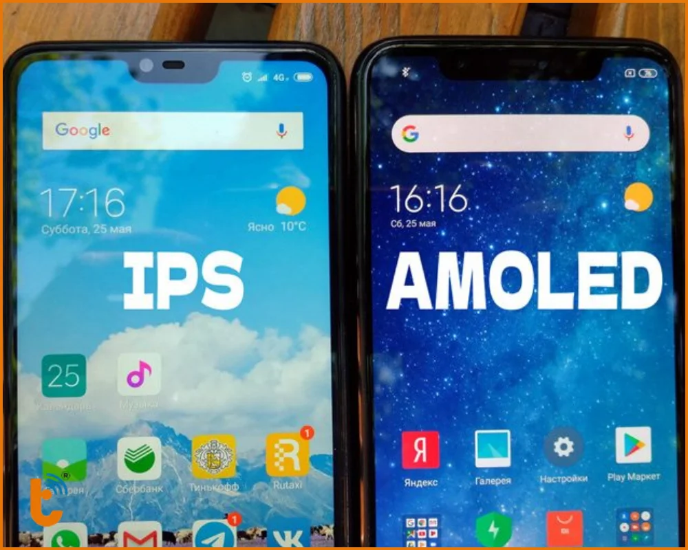 Màu sắc màn hình IPS với AMOLED