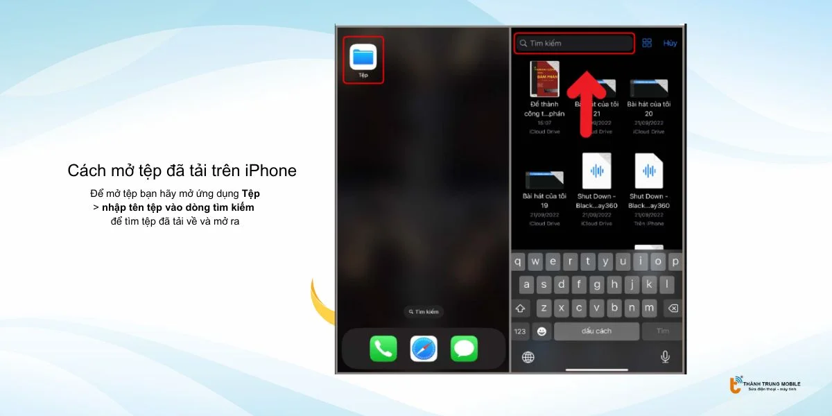 Cách mở tệp trên iPhone