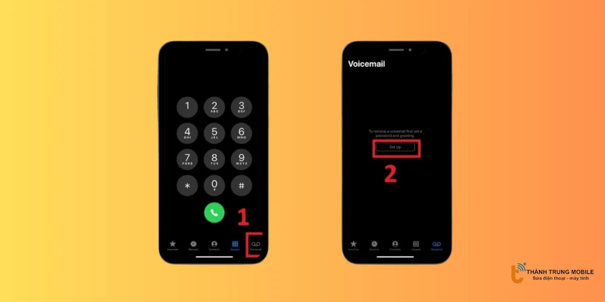 Mở tính năng Thư thoại và nhấn “Setup” để thiết lập.