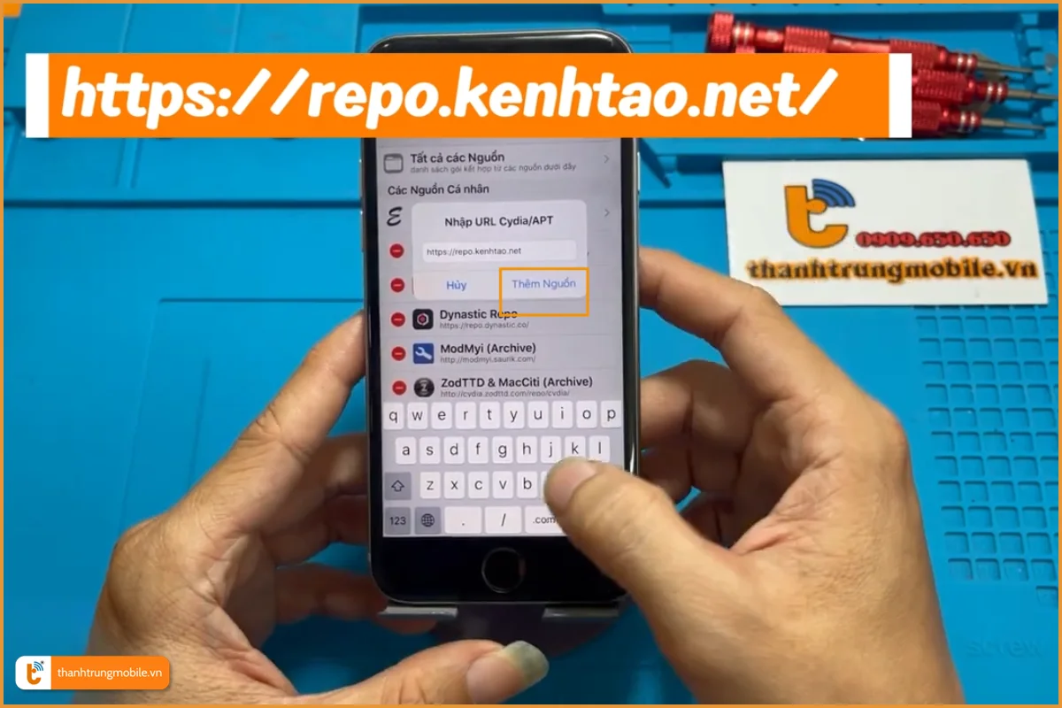 Nhập địa chỉ nguồn và nhấn Thêm nguồn