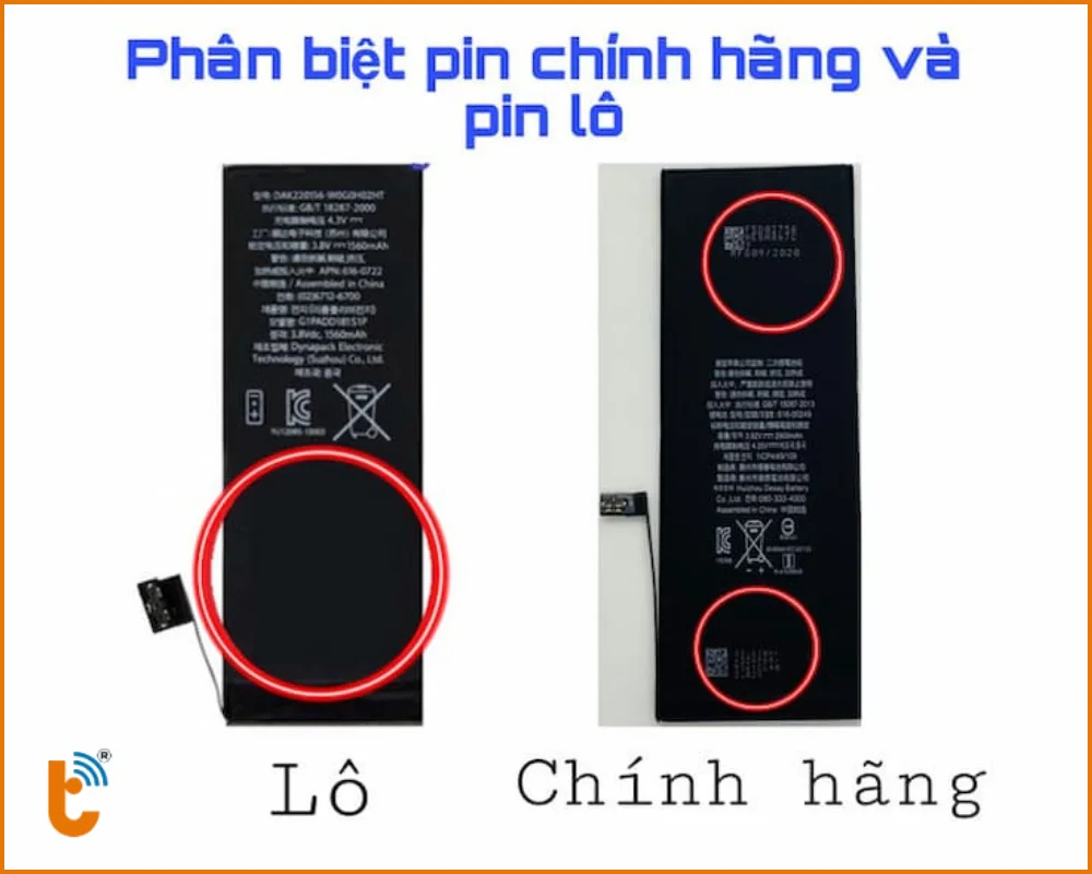 Phân biệt pin chính hãng và pin lô