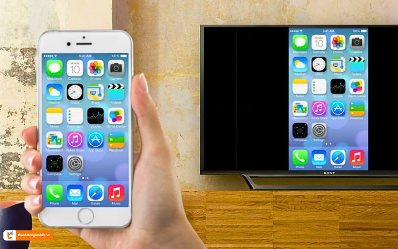 Phản chiếu màn hình iPhone lên tivi