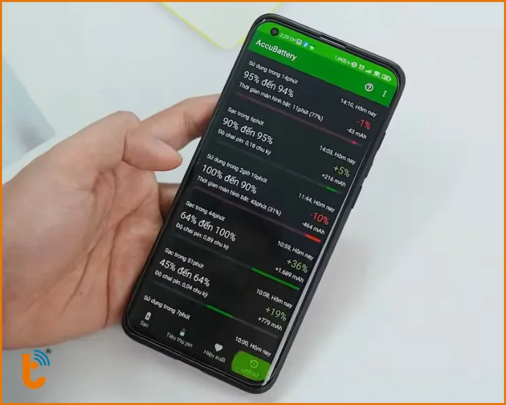 Phần mềm kiểm tra AccuBattery - Pin