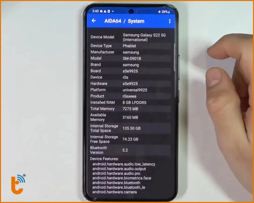 Phần mềm kiểm tra chai pin Samsung - AIDA64