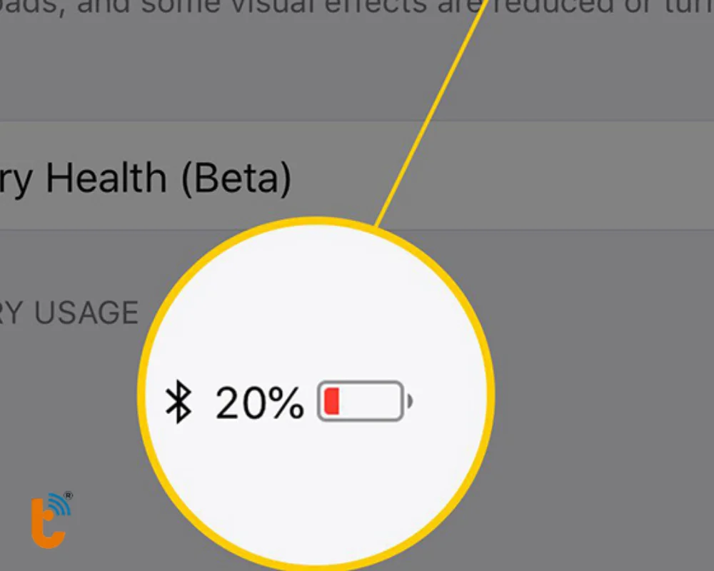 Pin hiện màu đỏ khi dưới 20%