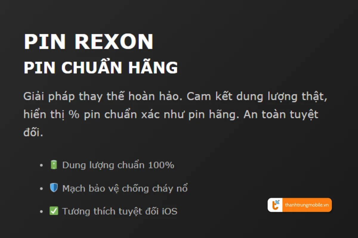 Pin REXON iPhone giá rẻ