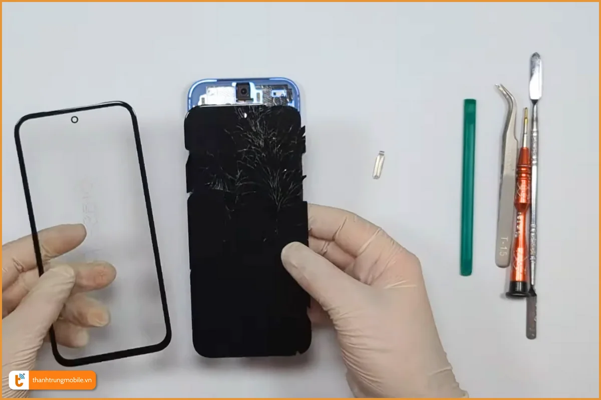 Quy trình ép kính Google Pixel 8