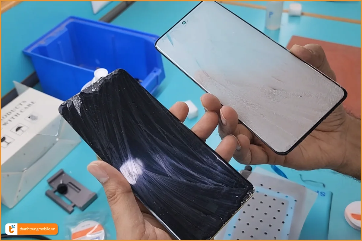 Quy trình ép kính OPPO Reno13 Pro 5G chuyên nghiệp