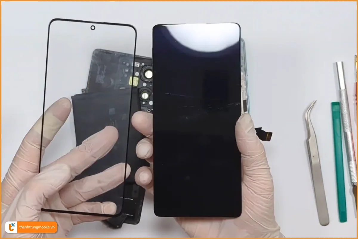 Quy trình ép kính Redmi Note 14 5G chuyên nghiệp