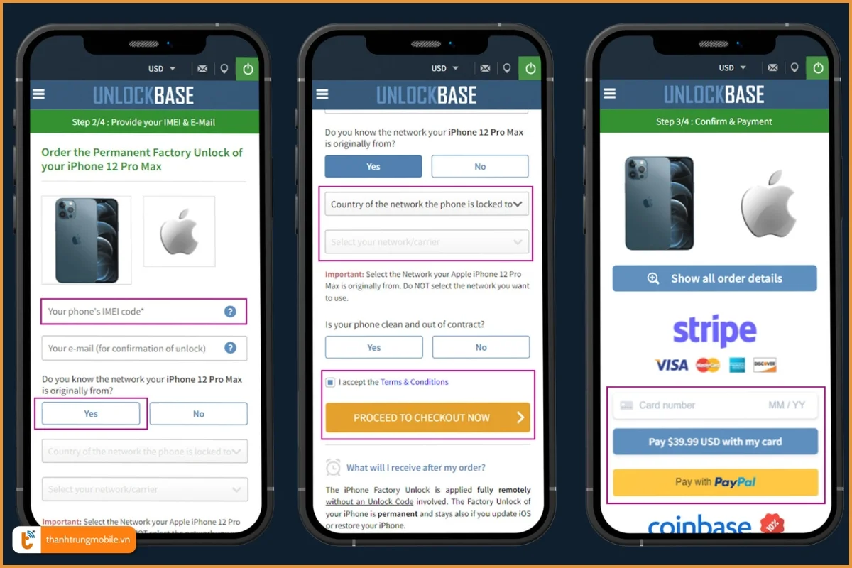 Quy trình mua code unlock iPhone 12 Pro Max