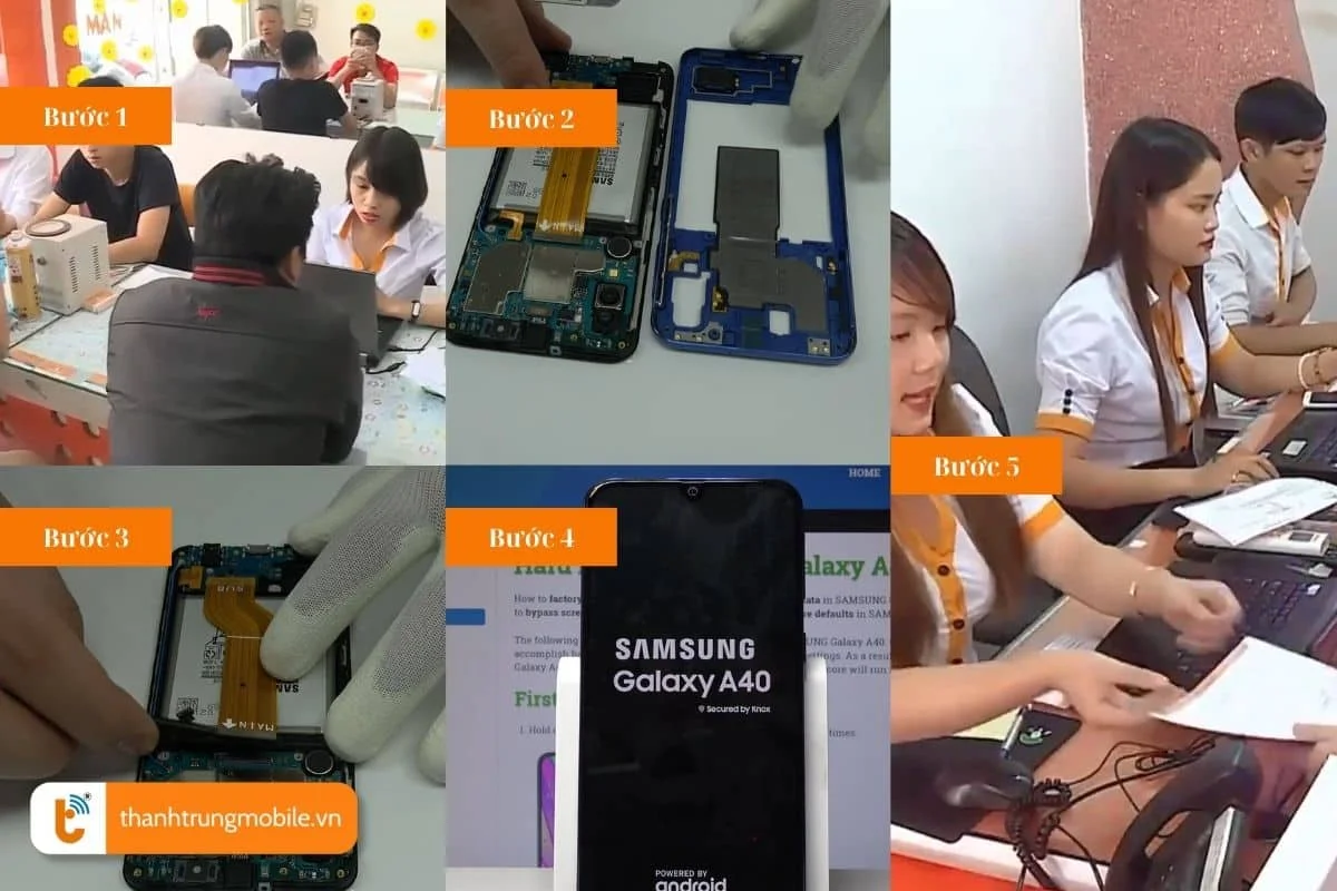 Quy trình sửa chữa pin Samsung A40 chuyên nghiệp