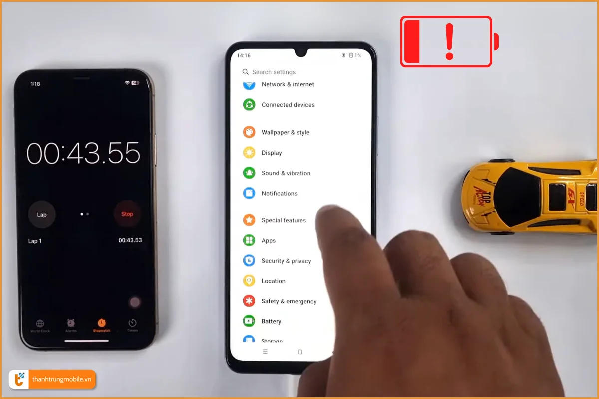 Realme Noet 60X lỗi pin chai sạc lâu lên %