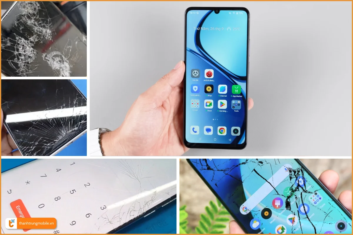 Realme Note 60X và các dấu hiệu bể vỡ mặt kính thường gặp