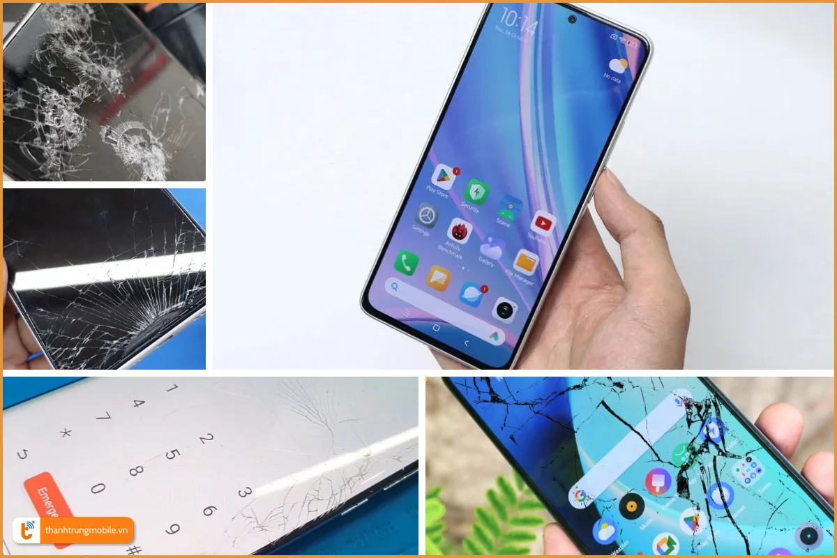 Redmi Note 14 5G và dấu hiệu bể vỡ mặt kính thường gặp
