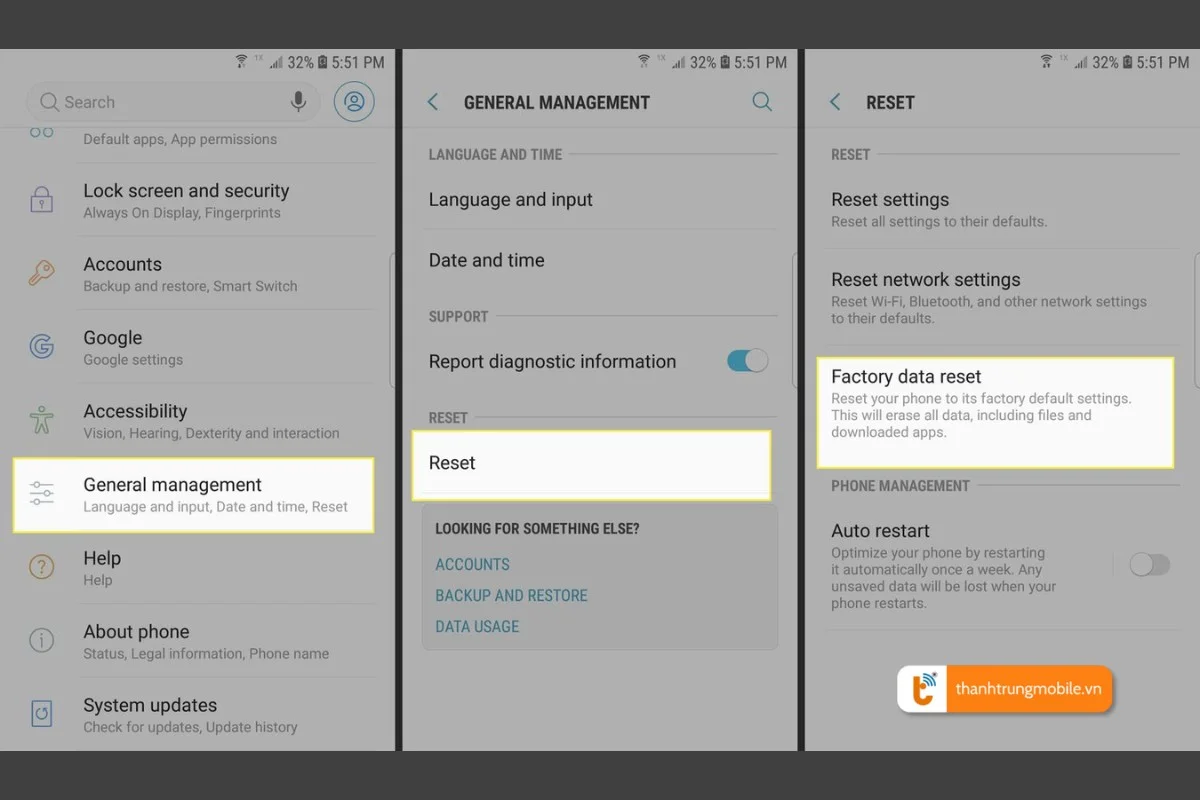 Reset_Khôi phục cài đặt gốc Samsung