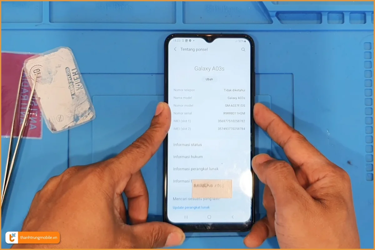 Samsung A03S pin tụt nhanh cần thay mới