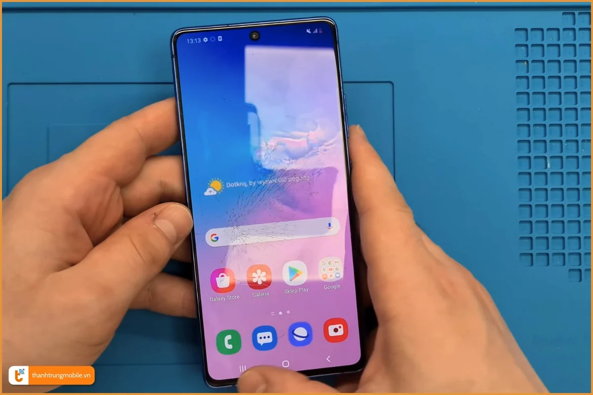 Samsung S10 Lite bể mặt kính