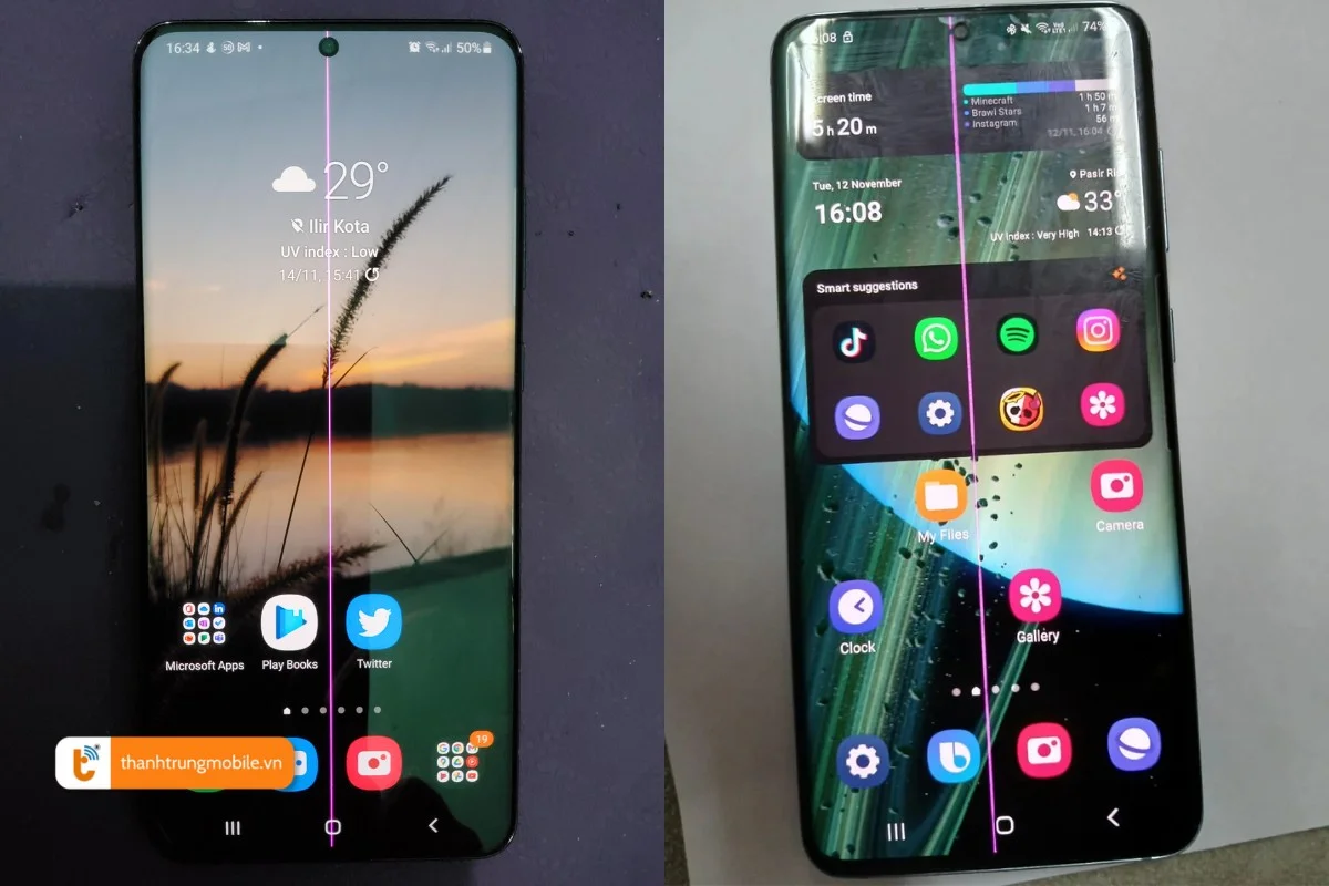 samsung s20 ultra bị sọc màn hình