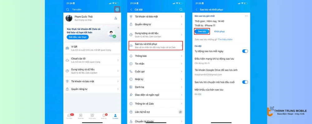 Sao lưu tin nhắn quan trọng