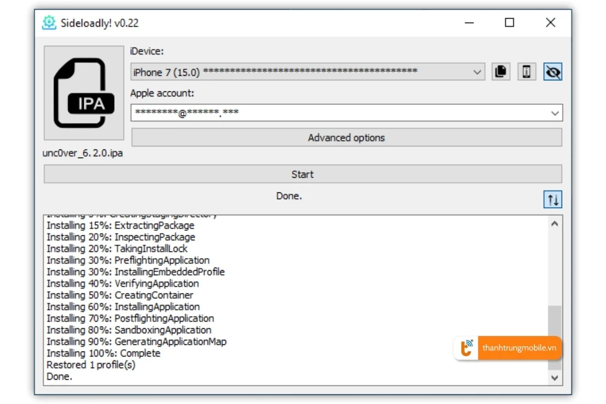 Sideloadly tự động gia hạn a1