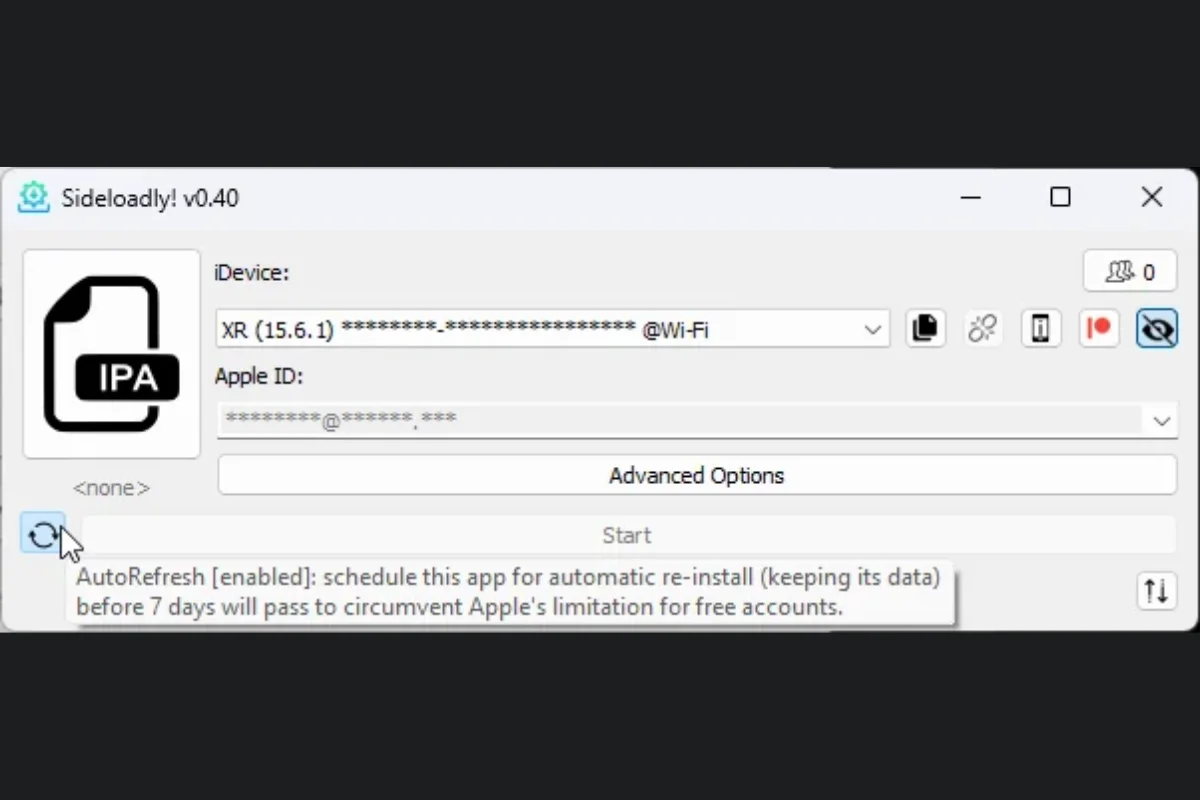 sideloadly tự động gia hạn an