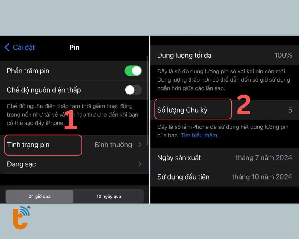 Số lượng chu kỳ giúp bạn biết iPhone đã sử dụng hết bao nhiêu phần trăm pin