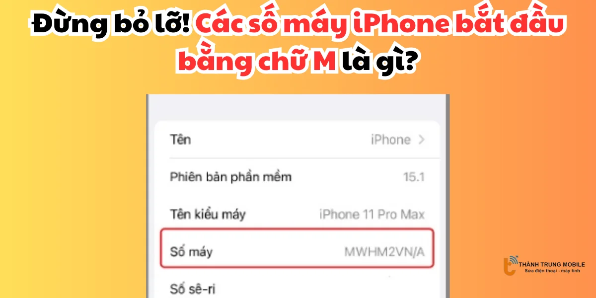 Số máy iPhone bắt đầu bằng chữ M