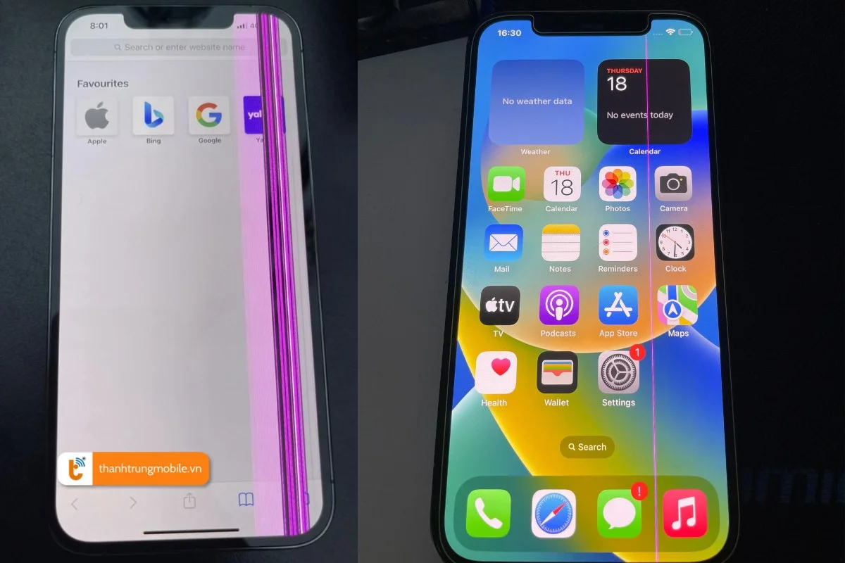 sọc màn hình iphone 12 pro max