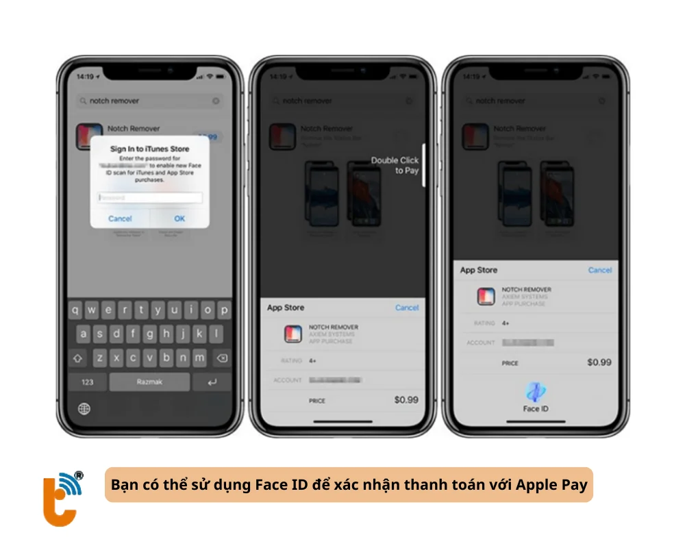 thanh toán Apple Pay bằng Face ID