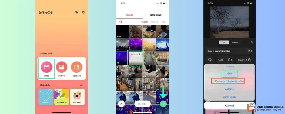 Sử dụng InShot để tách âm thanh