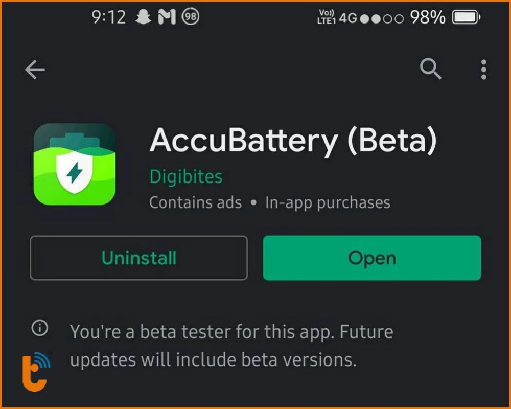 Sử dụng ứng dụng AccuBattery để kiểm tra tình trạng pin
